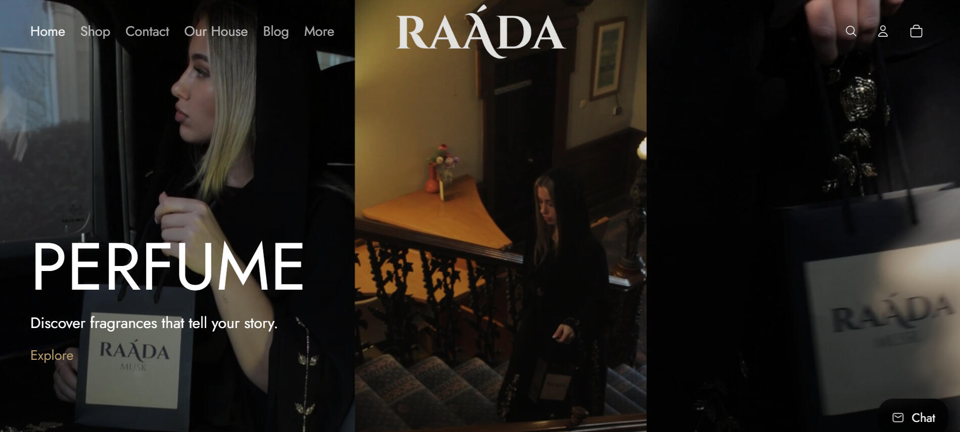 Shopify store for RAADA Musk